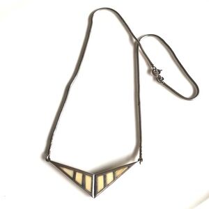 Vintage Geometric 925 Silver with Inlay Necklace